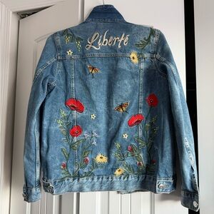 Floral Embroidered Denim Jacket
